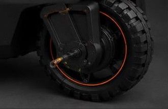 Detalhe da roda e tração do robô (render)